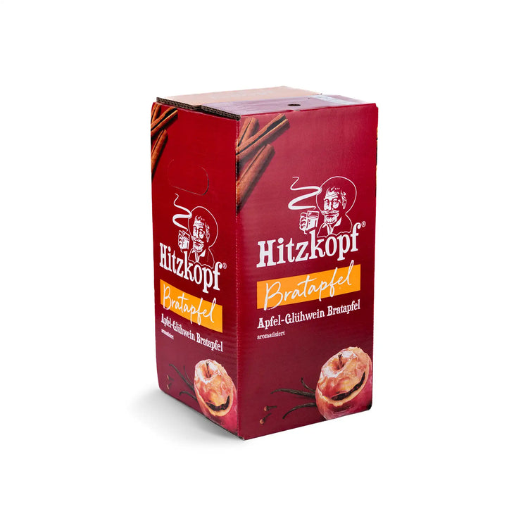 Hitzkopf Bratapfel im 10 Liter BIB, Apfel-Glühwein mit Bratapfelgeschmack, 5,4 % vol, fruchtig-würzig und klassisch weihnachtlich.